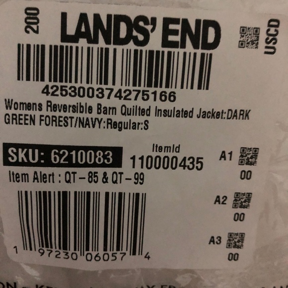 Lands End NWT quilted barn jacket size Small - Picture 7 of 7